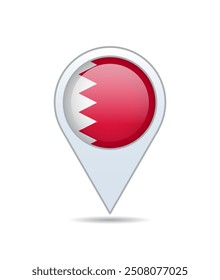 Bahrain - flag pin for map. Vector illustration.