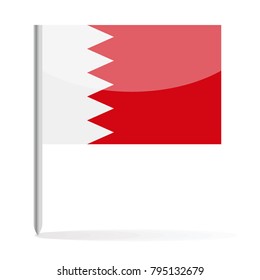 Bahrain Flag Pin Vector Icon - Illustration