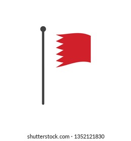 bahrain flag with pole icon vector isolated on white background