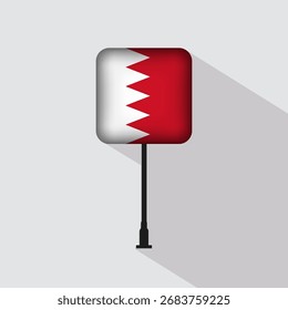 Ilustración vectorial del poste de la bandera de Bahréin