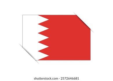 Bahrain flag - rectangle colorful flag representing a country cultural identity and heritage. The essence of national pride and unity. Attached by the corners in a paper album