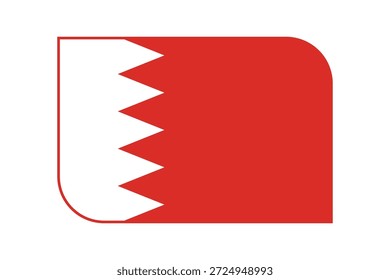Bahrain flag with rounded corners and red border