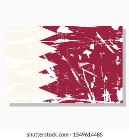 Bahrain flag with scratches, vector flag of Bahrain.
