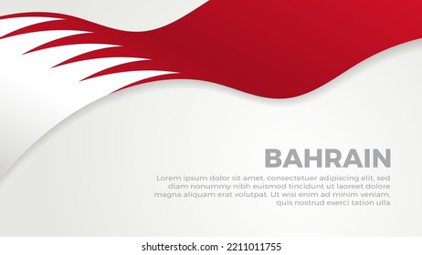 Bahrain flag simple white background with copy space. perfect for bahrain days, events, holidays