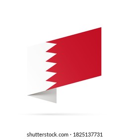 Flaggenstaatsymbol von Bahrain einzeln auf nationalem Hintergrund. Grußkarte Nationaler Unabhängigkeitstag des Königreichs Bahrain. Illustrationsbanner mit realistischer Staatsflagge.