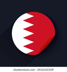 Bahrain Flag Sticker Vector Illustration