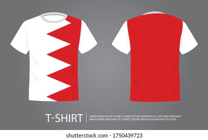 Bahrain flag T-shirt. template for design on white background. Vector illustration