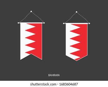 Bahrain flag in various shape, Soccer Flag Pennant Vector ,Vector illustration.