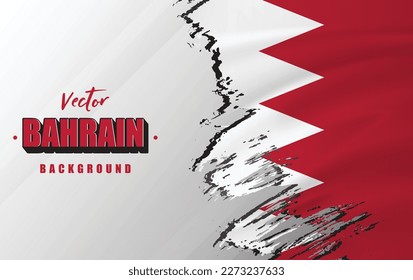 Bahrain flag vector background: Perfect for social media, greeting cards, posters, banners, promotions and backgrounds.