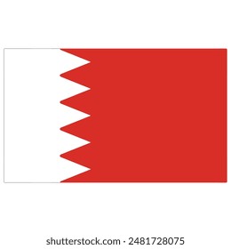 Bahrain Flag Vector Design, Eps file 