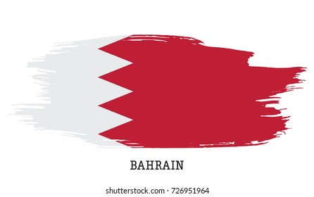 Bahrain flag vector grunge paint stroke  