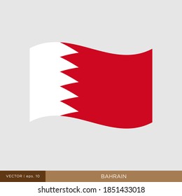 Plantilla de diseño de la ilustración del vector de bandera de Bahréin.