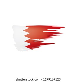 Bahrain flag, vector illustration on a white background