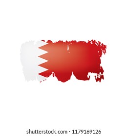 Bahrain flag, vector illustration on a white background