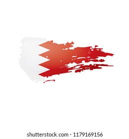 Bahrain flag, vector illustration on a white background