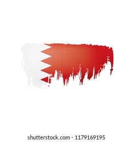 Bahrain flag, vector illustration on a white background