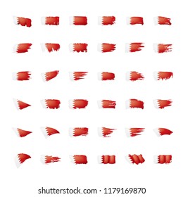 Bahrain flag, vector illustration on a white background