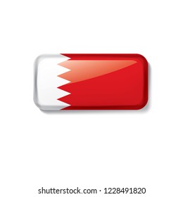 Bahrain flag, vector illustration on a white background