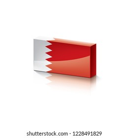 Bahrain flag, vector illustration on a white background