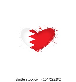 Bahrain flag, vector illustration on a white background