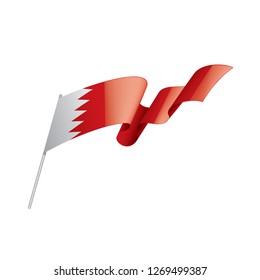 Bahrain flag, vector illustration on a white background