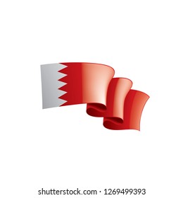Bahrain flag, vector illustration on a white background