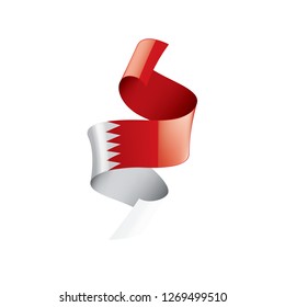 Bahrain flag, vector illustration on a white background