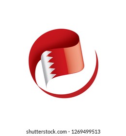 Bahrain flag, vector illustration on a white background