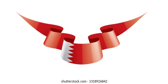 Bahrain flag, vector illustration on a white background