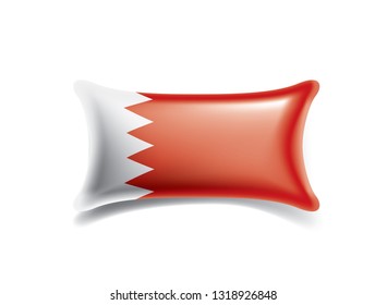 Bahrain flag, vector illustration on a white background