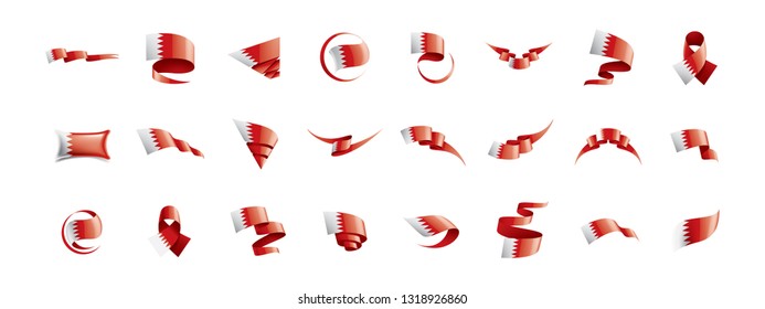 Bahrain flag, vector illustration on a white background