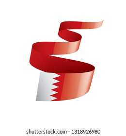 Bahrain flag, vector illustration on a white background