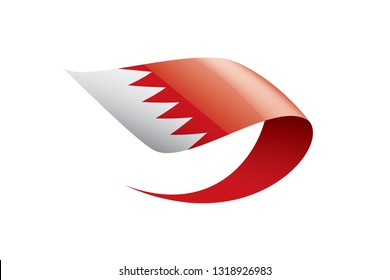 Bahrain flag, vector illustration on a white background