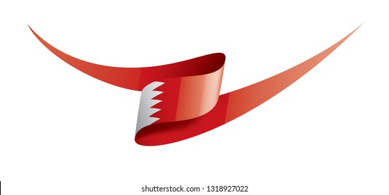 Bahrain flag, vector illustration on a white background