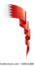 Bahrain flag, vector illustration on a white background