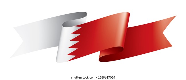 Bahrain flag, vector illustration on a white background