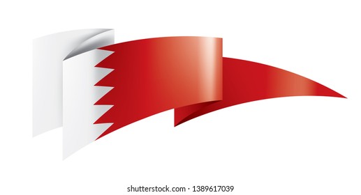 Bahrain flag, vector illustration on a white background
