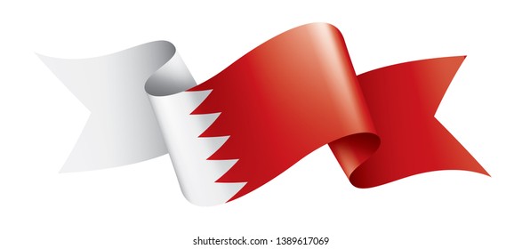 Bahrain flag, vector illustration on a white background