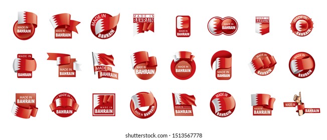 Bahrain flag, vector illustration on a white background