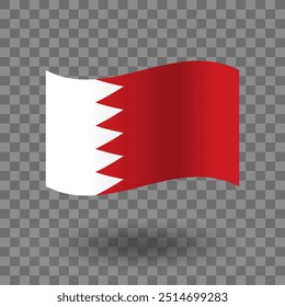 Vector de la bandera de Bahréin. Bandera ondulada de Bahréin aislado fondo transparente. Bandera de icono de símbolo de Bahréin. EPS 10