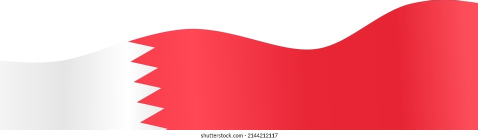 Bahrain Flag Wave  Isolated  On Png Or Transparent Background,Symbol Bahrain, Vector Illustration