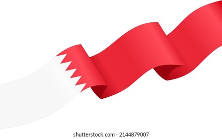 Bahrain Flag Wave  Isolated  On Png Or Transparent Background,Symbol Bahrain, Vector Illustration