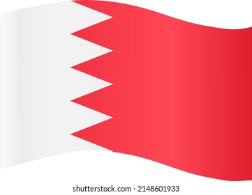 Bahrain Flag Wave  Isolated  On Png Or Transparent Background,Symbol Bahrain, Vector Illustration