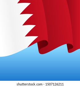 Bahrain flag wavy abstract background. Vector illustration.