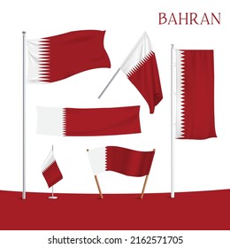Bahrain Flags Deisgn in vector styles