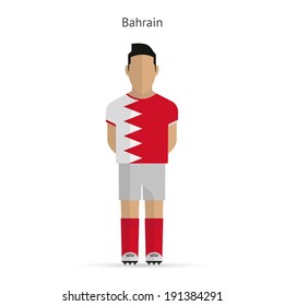 Bahrain football player. Soccer uniform. Vector illustration.