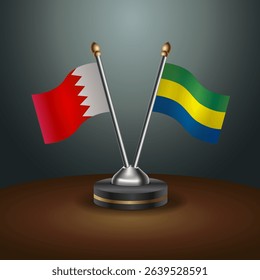 Bahrain and Gabon table flag relation with gradient backgrund