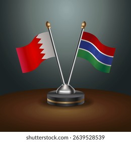 Bahrain and Gambia table flag relation with gradient backgrund