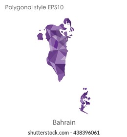 Bahrain in geometric polygonal style.Abstract gems triangle,modern design background. Vector illustration EPS10