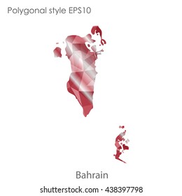 Bahrain in geometric polygonal style.Abstract gems triangle,modern design background. Vector illustration EPS10